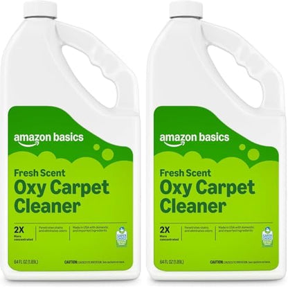 Amazon Basics Carpet Cleaner, Carpet Stain Remover, Fresh Scent, 64 fl oz, Packaging May Vary (Pack of 2)