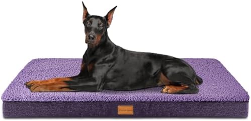Patas Lague Orthopedic Large Dog Bed Washable Pet Sofa Mat 56''X40''Purple