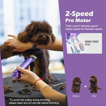 Professional Dog Grooming Clipper with 5-in-1 Replacement Blade