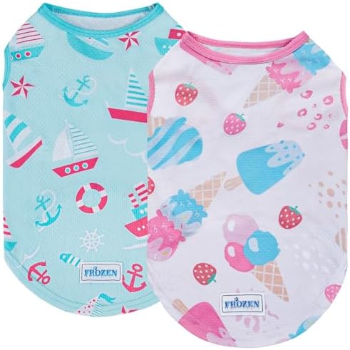 KYEESE 2Pack Dog Shirt for Small Dogs Soft Breathable T-Shirts, Ice Cream