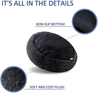 Washable Dog Round Bed - XLarge Donut Dog Bed, Comfy Calming Cuddler