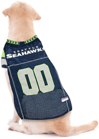 Pets First NFL Seattle Seahawks Dog Jersey, Size Small, Football Shirt Costume for Pet, Dog Sports T-Shirt, NFL Team Clothing for Cats, Licensed Pet Apparel Available in 7 Sizes and 32 Teams