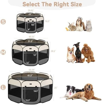 A 4 Pet 40.55-in Dog Playpen, Small Dogs & Puppies, Grey+Beige