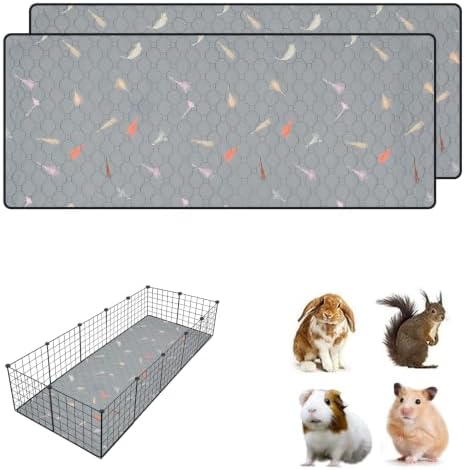 2Pcs Guinea Pig Cage Liners,Guinea Pig Fleece Cage Liners28''X70'' Super Absorbent Washable Pee Pads Reusable for Rabbit Hamster Chinchilla