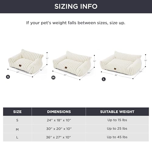 Bedsure ComfyFleece™ Shown on TV Cute Dog Couch for Medium Dogs,36in Cream