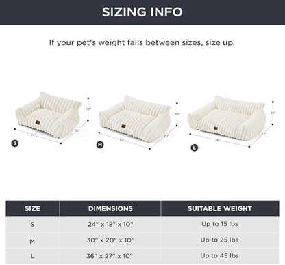 Bedsure ComfyFleece™ Shown on TV Cute Dog Couch for Medium Dogs,36in Cream