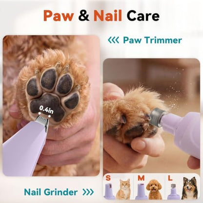 4-in-1 Dog Clippers for Grooming Kit - 45dB Quiet 150-Min Run Non-Slip Grip