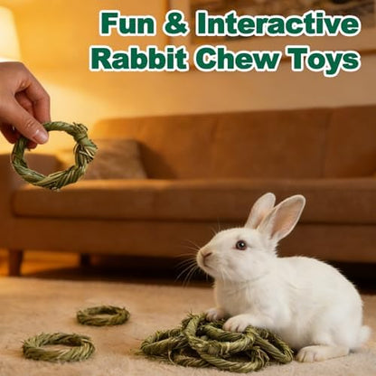 4Pcs Rabbit Timothy Hay Toy Natural Grass Guinea Pig Chew Toys