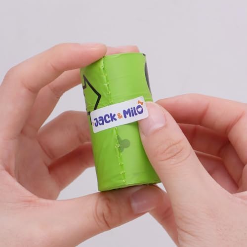 Jack & Milo Dog Waste Bags Environmentally Friendly - Reusable Bag Container - Leak Proof Dog Poop Bag - Extra Thick and Sturdy - 8 Rolls x 15 Bags