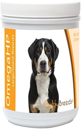 Healthy Breeds Greater Swiss Mountain Dog Omega HP Fatty Acid Skin and Coat Support Soft Chews 90 Count