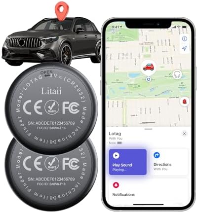 GPS Tracker for Vehicles,2 Year Battery Life,GPS Tracker,2pcs Black Hidden Magnetic case,Trackers for Tracking Vehicle,2pcs GPS Tracker,Ultra-Slim,No Monthly Fee for Android and iPhone,IP68