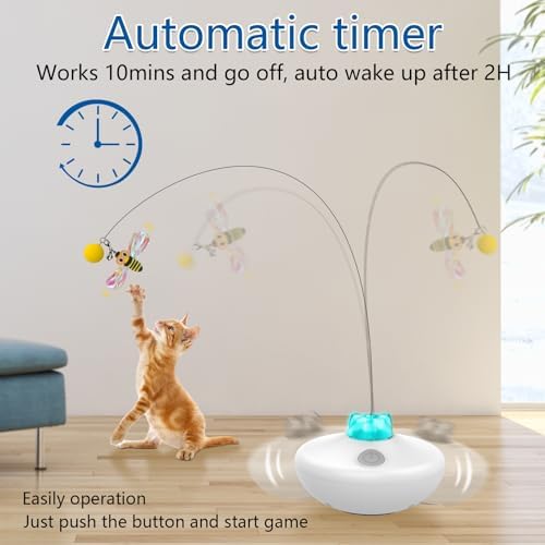 Oxawo Interactive Cat Toys Indoor Cats Toy Automatic Moving Feather Wand