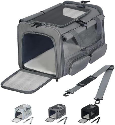 Cat Carrier for Pets up to 15 lbs, Soft-Sided Collapsible Pet Carrier