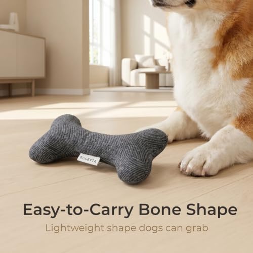 Blue Plush Dog Bone Toy – No Squeaker, Lightweight, Durable & Soft Chew Toy Made from Cotton Fabric – Gentle on Puppy Teeth & Gums – Ideal for Small to Medium Dogs Indoor or Outdoor