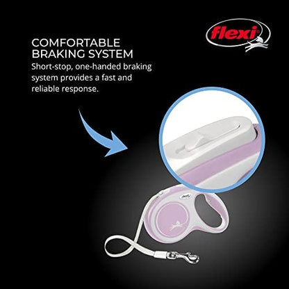 FLEXI® Comfort Tape Retractable Dog Leash, Small, 16 ft - Pink/Rose