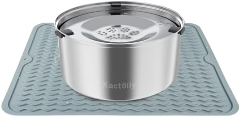 Kactoily 3L Stinless Steel Dog Water Bowl and Waterproof Silicone Mat