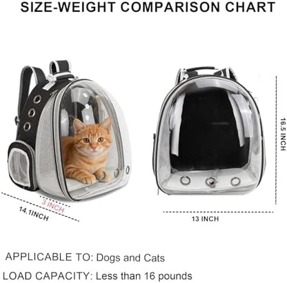 Expandable Pet Backpack 14"×15"×16.5" Cats Dogs Carrier Bag