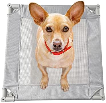 Pozico Elevated Pet Bed with Breathable Mesh for Small Cat and Dog, Raised Cooling Pet Cot for Puppy and Kitty, 18.9x18.9 inch (Gray)
