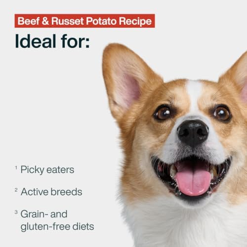 JustFoodForDogs Pantry Fresh Wet Dog Food, Complete Meal or Dog Food Topper, Beef & Russet Potato Human Grade Dog Food Recipe - 12.5 oz (Pack of 6)