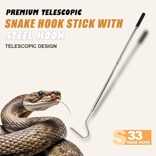 Snake Hook, Stainless Steel Extensible Snake Grabber Tool 33 inch