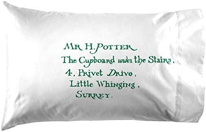 Harry Potter Hogwarts Lettered Wizarding Kids Pillowcase Reversible, White