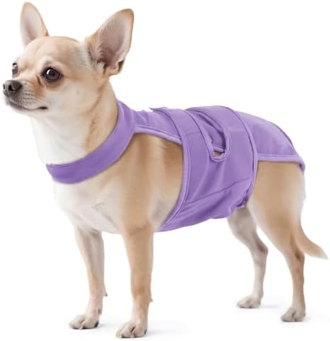 QBLEEV Dog Diapers with Suspenders, Female Escape-Proof Full Body Dog Period Diapers Overalls, Reusable Washable Sanitary Panties for Heat Cycle & Incontinence, Doggie Underwear Onesie with Tail Hole