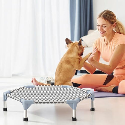 Kuntrust Elevated Outdoor Dog Bed (6 Sided Small, Triangle)