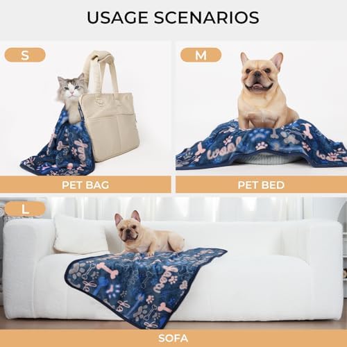 Luciphia 3 Pack Soft Fleece Dog Blankets for Small Dogs Puppy Cats,23"x16"