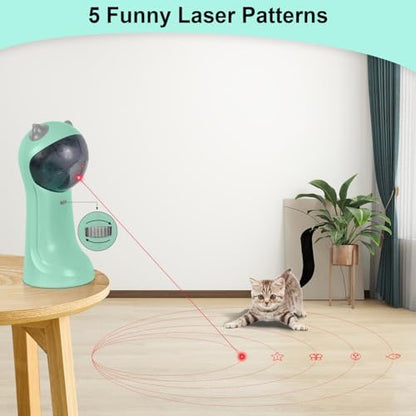 TBTeek Cat Toy, Automatic Cat Toy, 5 Fun Patterns, 4 Speed Modes (Green)
