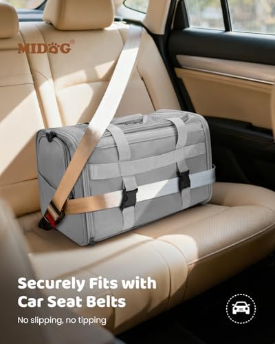 MIDOG Soft Cat Carrier Airline Approved, Expandable for Cats Up to 15lbs