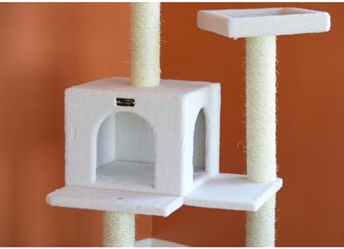 Armarkat B5701 Real Wood 57-Inch Cat Tree, Ivory, 28"(L)X25"(W)X57"(H) (ARMARKAT-B5701)