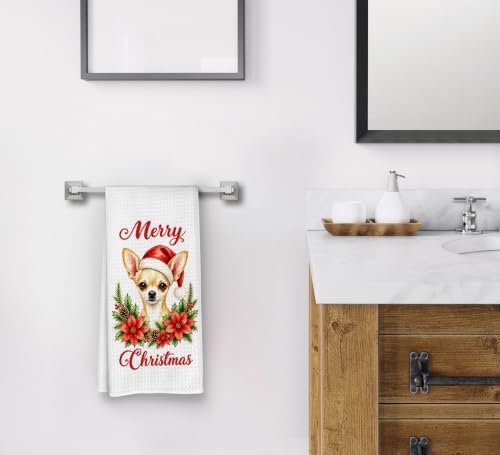 Christmas Chihuahua Kitchen Dish Towels Dishcloth 16x24 Inches