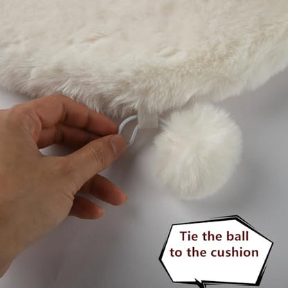 SHENGOCASE 2-Pack 11.8" x 17.7" Faux Rabbit Fur Cat Condo Replacement Cushion, Premium Quality Pet Bed Mat