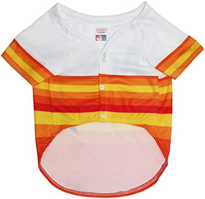MLB Houston Astros Vintage Throwback Jersey for Dogs & Cats in Team Color. Comfortable Polycotton Material, Large