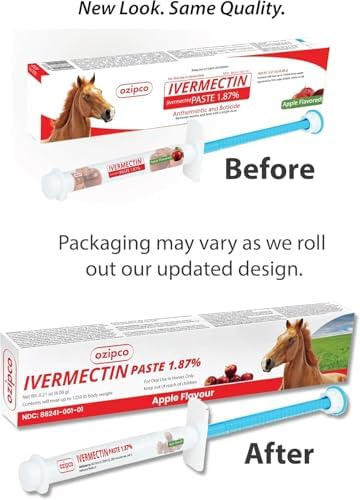 Ivermectin Horse Paste 1.87% | Apple Flavor – 6.08g Syringe for Equine Use Only Up to 1250 LB (24-Pack)