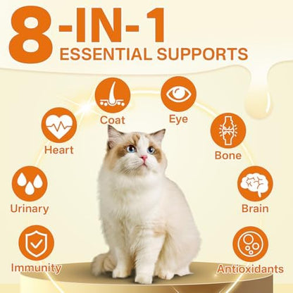 Puyrzoe Taurine for Cats, Cat Vitamins Treats, 500 Crunchy Chews