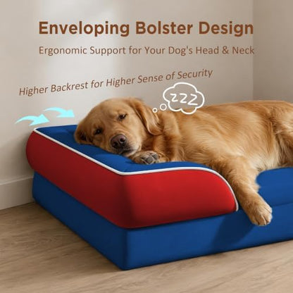 Comfort Expression Orthopedic Dog Bed for Extra Large Dogs with Bolster