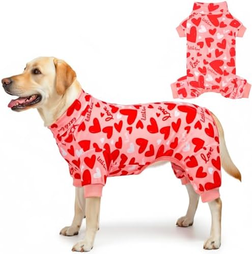 KYEESE Velvet Dog Pajamas Soft Onesie for Daily Wear, Heart