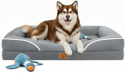 Homemate Dog Bed Extra Large Size Dog: 48"x35" Orthopedic Pet Bed with Toy