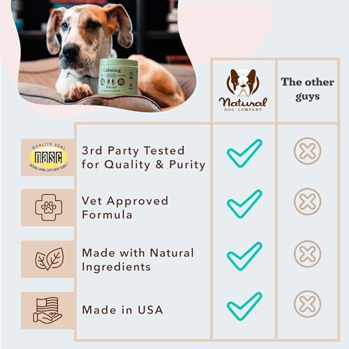 Natural Dog Company Calming Supplement for Dogs - 90 Soft Chews