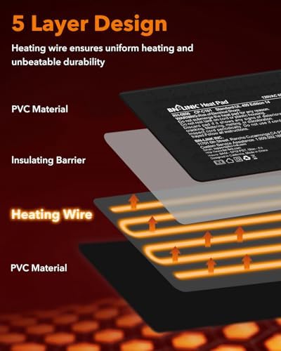 BN-LINK Reptile Heat Pad 6"X8" 8W for 10-20gal Under Tank Terrarium Heating Mat Waterproof for Turtle, Lizard, Frogs, Snake, Hermit Crab