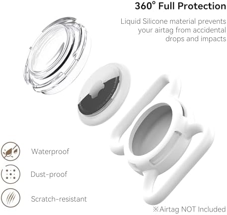 Waterproof AirTag Holder for Dog Collar, Soft Slide-On Dog AirTag Holder