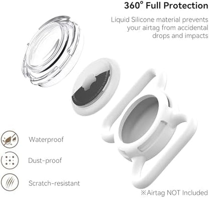 Waterproof AirTag Holder for Dog Collar, Soft Slide-On Dog AirTag Holder
