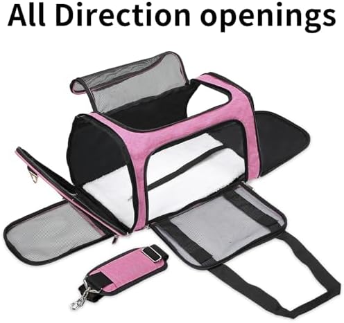 Soft-Sided Cat/Dog/Pet Carrier, Collapsible Pets Travel Carriers