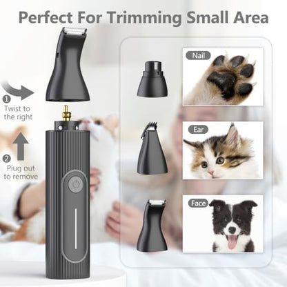 4 in 1 Dog Clippers Grooming Kit and Paw Trimmer for Thick Hair&Coats