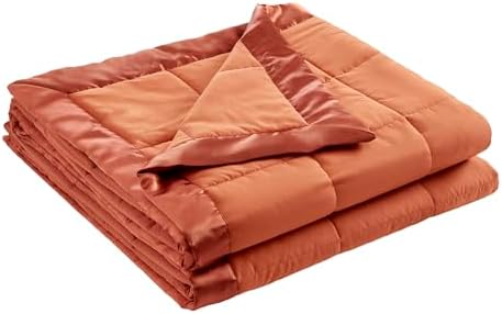 Madison Park Down Alternative Queen Blanket for Bed, Satin Trim, Orange