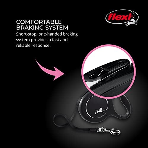 FLEXI® Classic Tape Retractable Dog Leash, Medium, 16 ft - Black