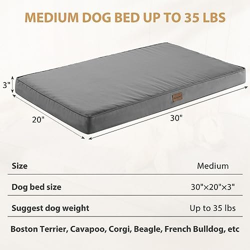 BFPETHOME Outdoor Waterproof Dog Bed for Large Dogs, Washable Cover, 30"