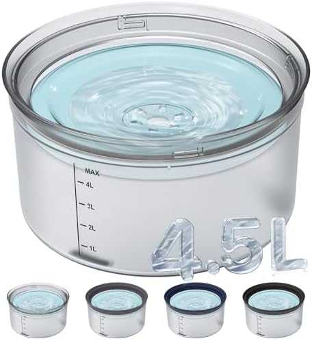 Decflow 1.2Gal No Spill Dog Water Bowl with Slow Drinking Feeder