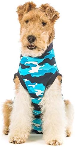 Suitical Recovery Suit for Dogs - Spay & Neutering Dog Surgery Recovery Suit for Male or Female - Soft Fabric for Skin Issues - XL, Neck to Tail 29.1-32.3 Inches, Chest 34-44.5 Inches -Blue Camouflage